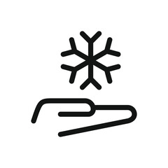 Poster - Snowflake hand line icon, frozen hand vector symbol with editable stroke