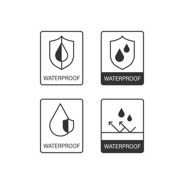 Waterproof Icon Set Vector Design.