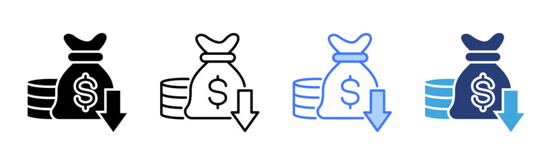 Poster - Reduction icon sheet multiple style collection