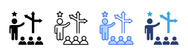 Poster - Leadership Behavior icon sheet multiple style collection