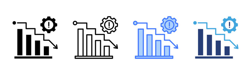 Poster - Economic Crisis icon sheet multiple style collection
