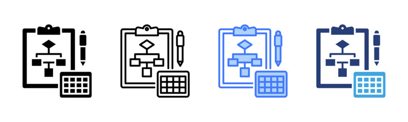 Poster - Plan icon sheet multiple style collection