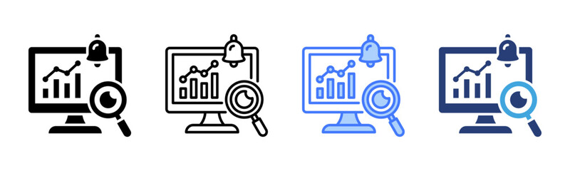 Poster - Monitoring icon sheet multiple style collection