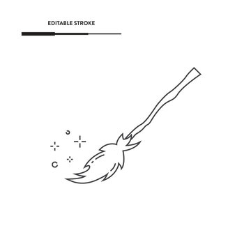 Witch Broom Icon Vector Design.