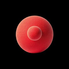 Poster - Abstract Red Sphere on Black Background for Design and Art Projects
