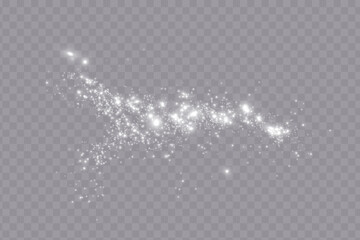 Poster - Golden magic comet light effect with many sparkling bokke and shimmer light effects. Magic gold glitter. Vector