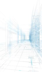 Poster - Abstract architectural drawing with perspective view