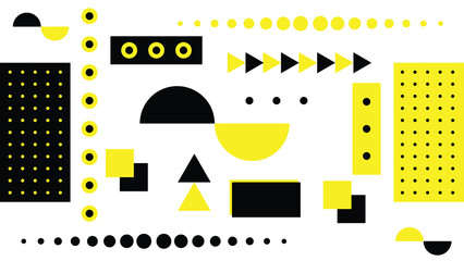 Poster - Geometry Topic Background in Yellow and Black Abstract Modern. Graphic design elements and resources vector art