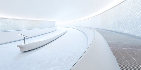 Poster - Minimalist white futuristic architecture with smooth curves