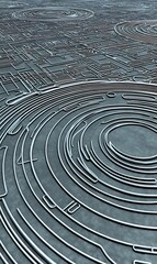 Poster - Abstract metallic network with circular patterns