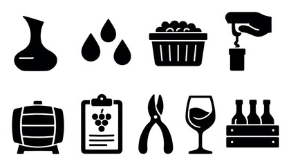 Poster - Computer interaction solid icon set. click, touch, cursor icons for ui design