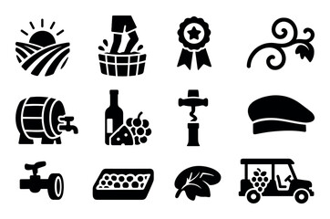 Poster - Touch gesture solid icon set. interaction, user interface icons solid collection