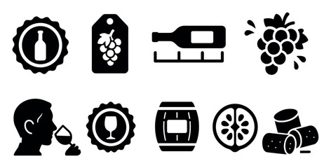 Poster - User interaction silhouette icon set: click, tap, pointer, feedback, alert symbols