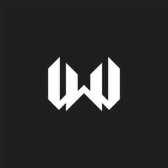 Poster - letter ww simple unique unusual geometric logo vector