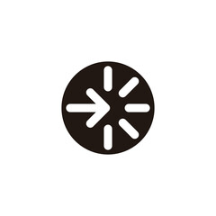 Poster - round circle arrow negative space simple icon vector