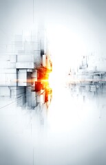 Poster - Abstract architecture explosion of blocks light