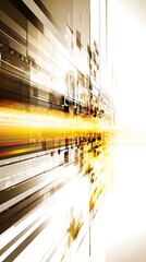Poster - Abstract cityscape in golden light perspective