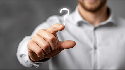 Poster - Man pointing at a lightbulb to clarify the ask and define exactly what is needed in a creative or business context. Clarify the Ask – Animated Video Version

