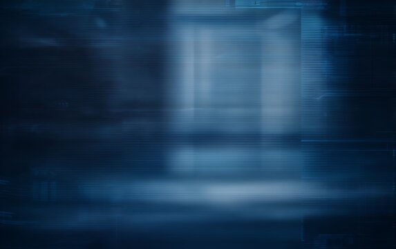 Abstract blue technological futuristic blurry backdrop