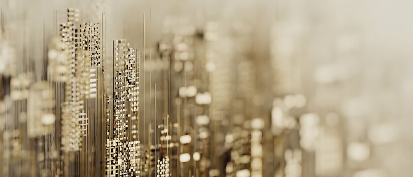 Abstract city made of golden blocks