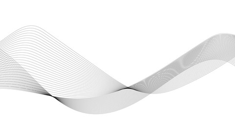 Poster - Thin wavy curve line vector background. Curve wave seamless pattern background. Black and grey wave curve lines motion vector background.