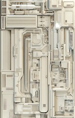 Poster - Abstract futuristic mechanical structure complex design
