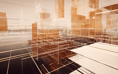 Poster - Abstract cityscape futuristic building architecture design