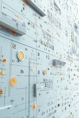 Poster - Complex futuristic interface with circuits display