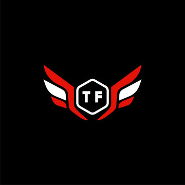 TF Initials Vektor Stok Otomotif Logo Design