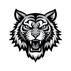  illustrasion tiger head mascot simple logo