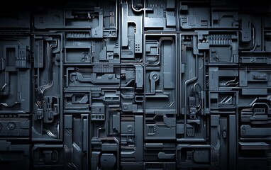 Poster - Intricate futuristic machinery technological abstract background