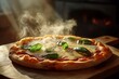 © javeria - A freshly baked Margherita pizza