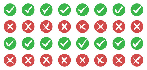 Poster - Green check marks and red crosses collection