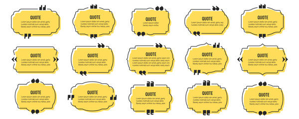 Poster - Set of quote text vintage labels frames in a flat design. Quote text box collection