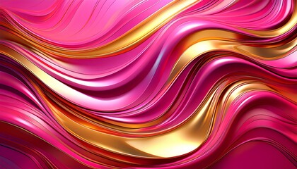Poster - abstract background golden and pink swirling waves