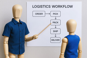 Poster - Effective organization and workflow management are essential in optimizing logistics operations from order to delivery stages