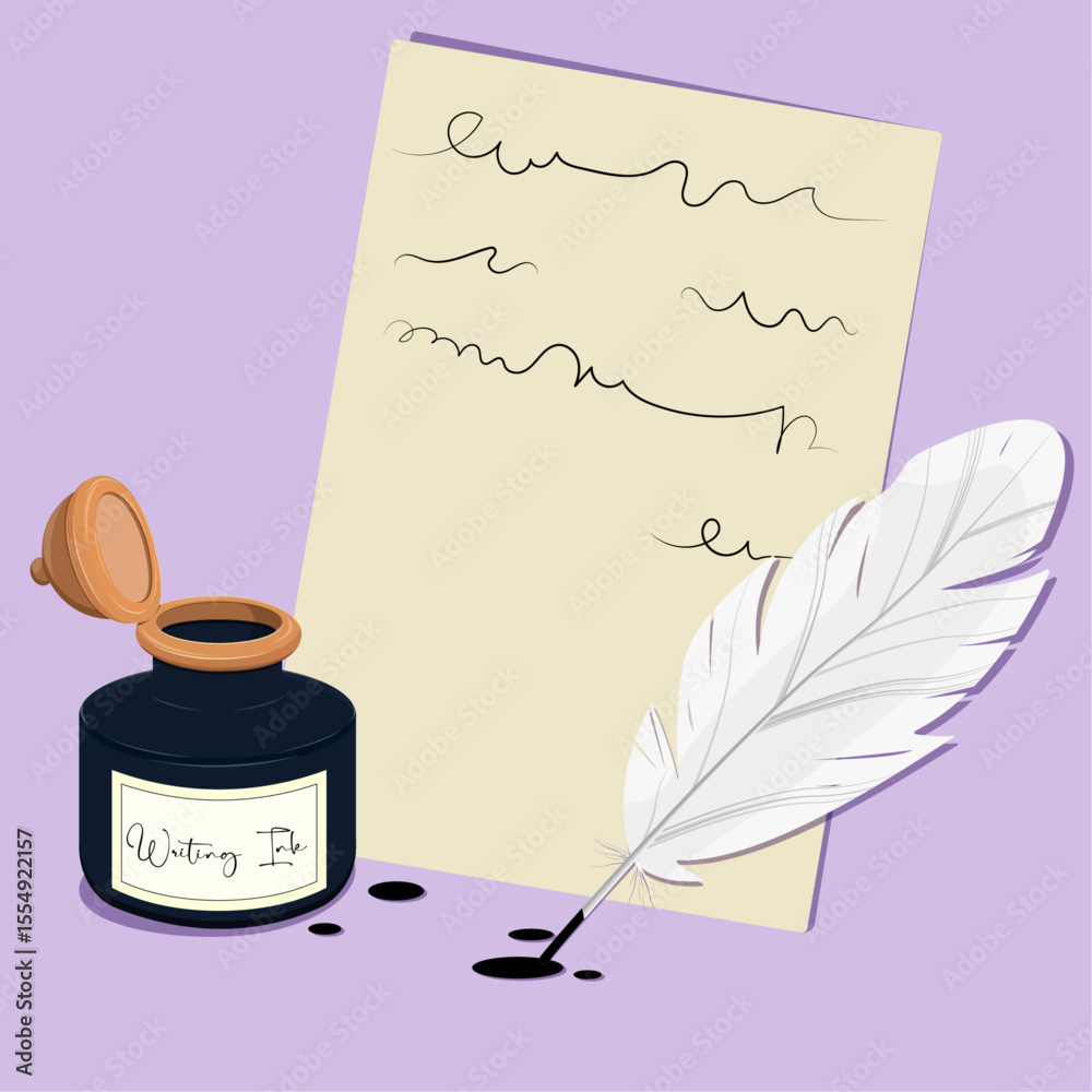 Inkwrite Writing ink letter Stock Vector | Adobe Stock