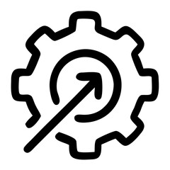 Leinwandbilder - Simple Lineart Gear with Upward Arrow Inside Technology Settings Icon