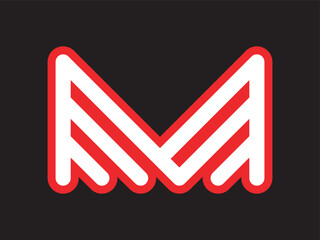Poster - Modern Line Style Letter M Shape Logo Mark Icon Symbol