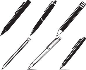 Fototapete - Pencil icon clean simple silhouette black vector illustration