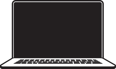 Fototapete - Minimalistic black vector illustration of a laptop symbol.