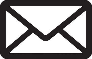 Fototapete - Black vector silhouette of an email icon with a clean, simple design.