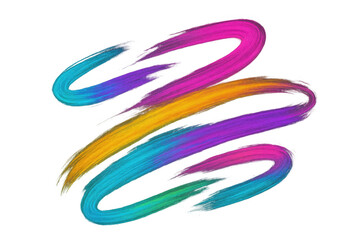 Leinwandbilder - Multicolored brushstrokes swirling dynamically, creating vivid abstract pattern with transparent background for creative graphic design