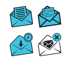Poster - Set of Simple Email Icons.

