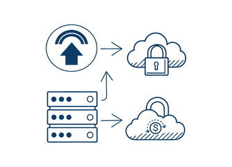 Poster - Cloud Storage and Data Transfer Icons.