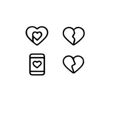 Poster - Four simple heart icons arranged in a square formation art
