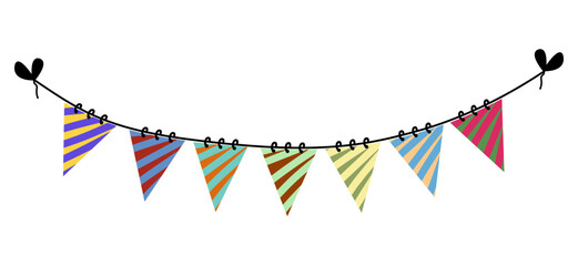 Leinwandbilder - Decorated flags, images of celebrations and festivals, curved lines make the overall composition dynamic and gentle.
