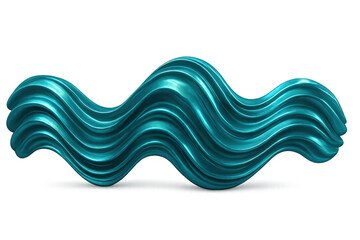 Poster - Metallic turquoise paint swirling, curving across transparent surface with fluid dynamic movement