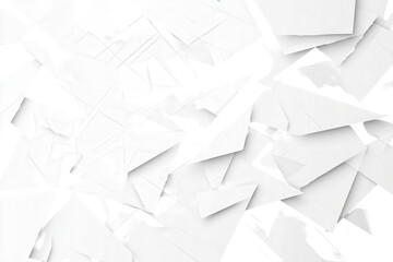 Poster - Textured abstract design featuring sharp white lines and triangles against a light background, evoking a sense of depth and modernity in the composition and layout