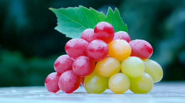 Ripe Juicy Grapes in a Colorful Assortment on a Natural Background